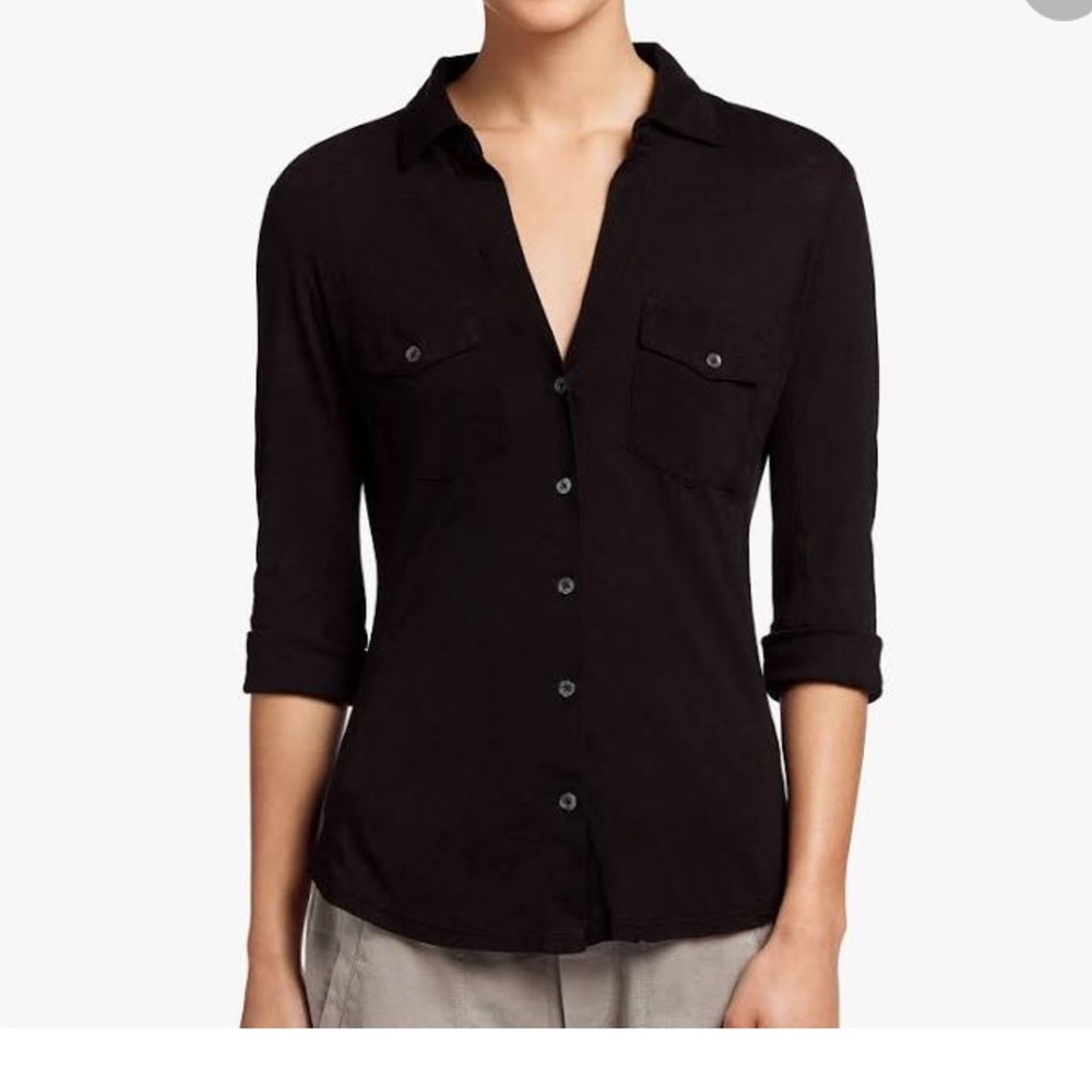 James Perse black button down - size 3 (small)